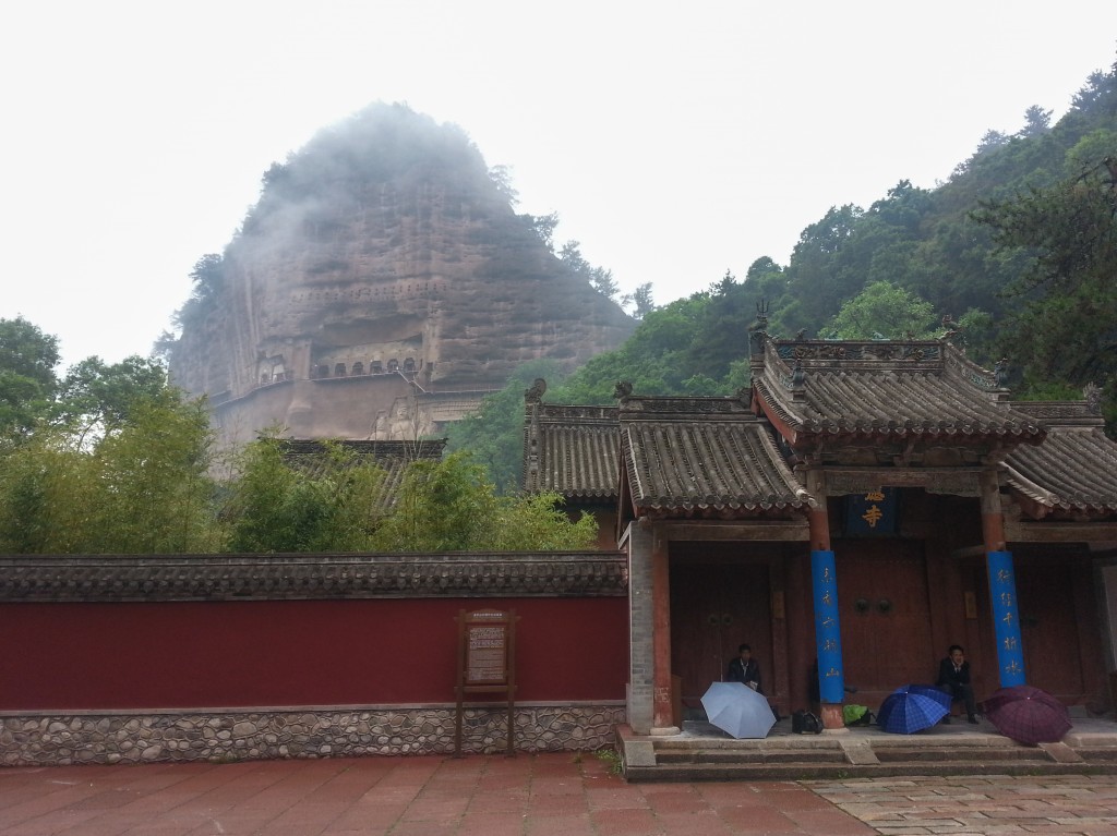 Cliff Side Caves behind a Temple