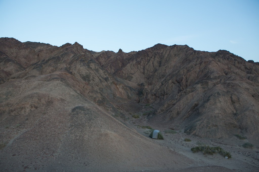 Tent with the afternoon mountains