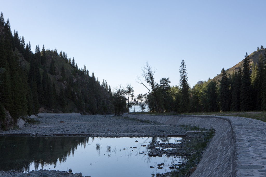 Spillway, looking out towards the Lake