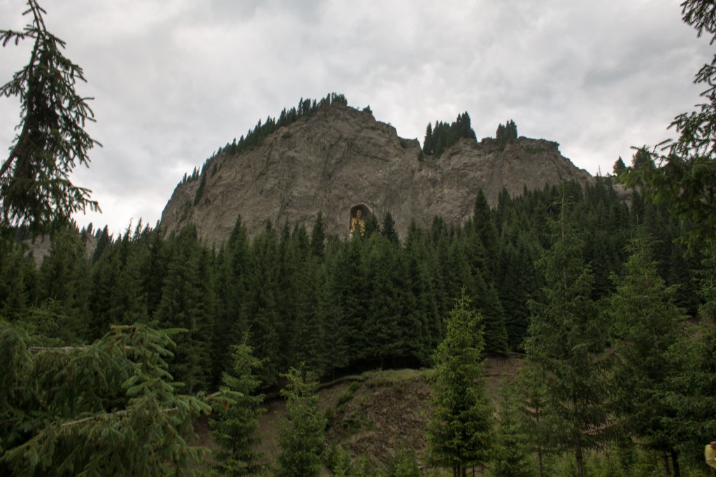 New, gaudy Buddha carved into the mountainside