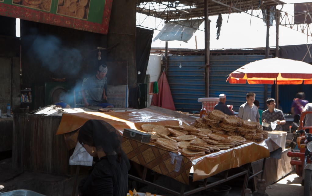 Selling Naan, a central Asian bread