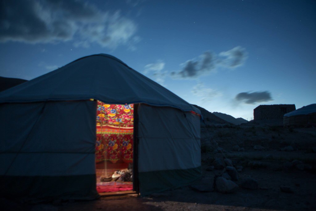 In our yurt as the skies darkened