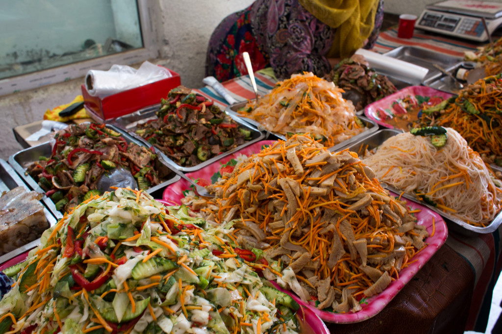 Korean Salad - Stalin's brutal moving of all Koreans in his empire to Central Asia destroyed families and ways of life, but on the plus side, it means there is some delicious Korean salads available in Osh!